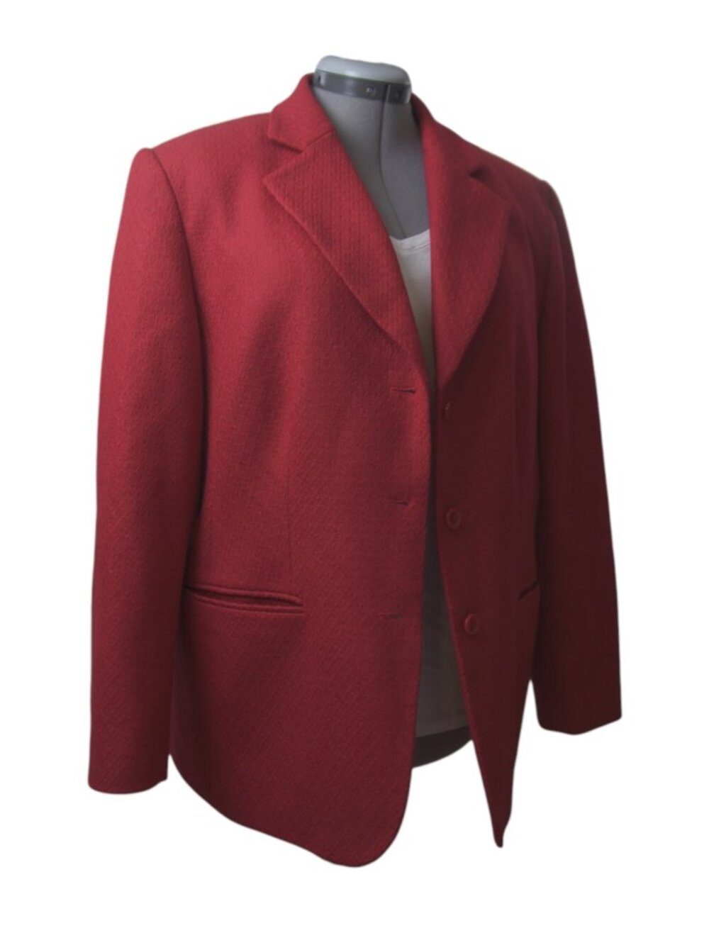 Talbots Woman Red 100% Wool Blazer 14W Plus Size Lined Tailored Jacket EUC